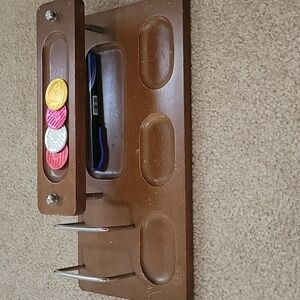 Vintage Men Wood Dresser Valet Desk Organizer Watch Coin Caddy